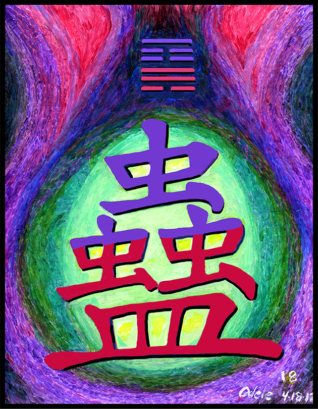 Painting inspired by Chinese Character for hexagram 18.