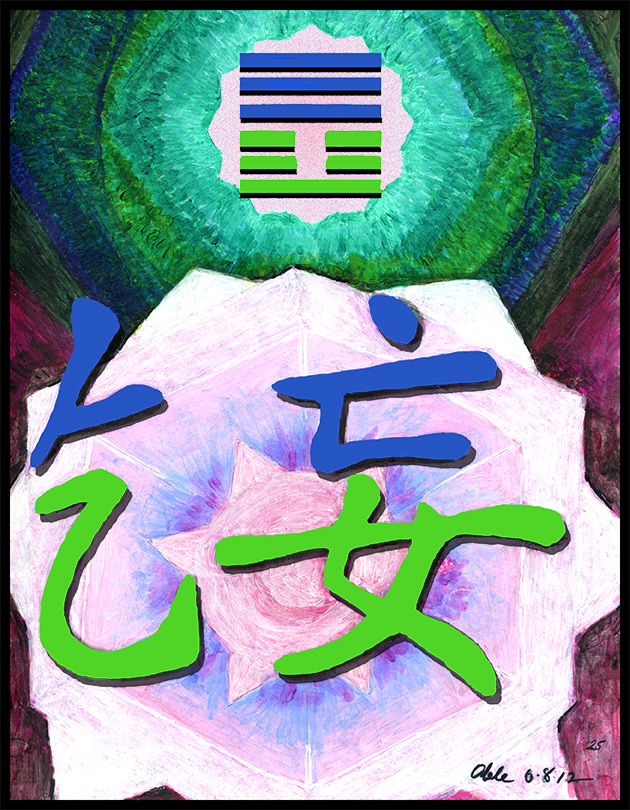 Paintings inspired by Chinese characgter for I Ching  hexagram 25